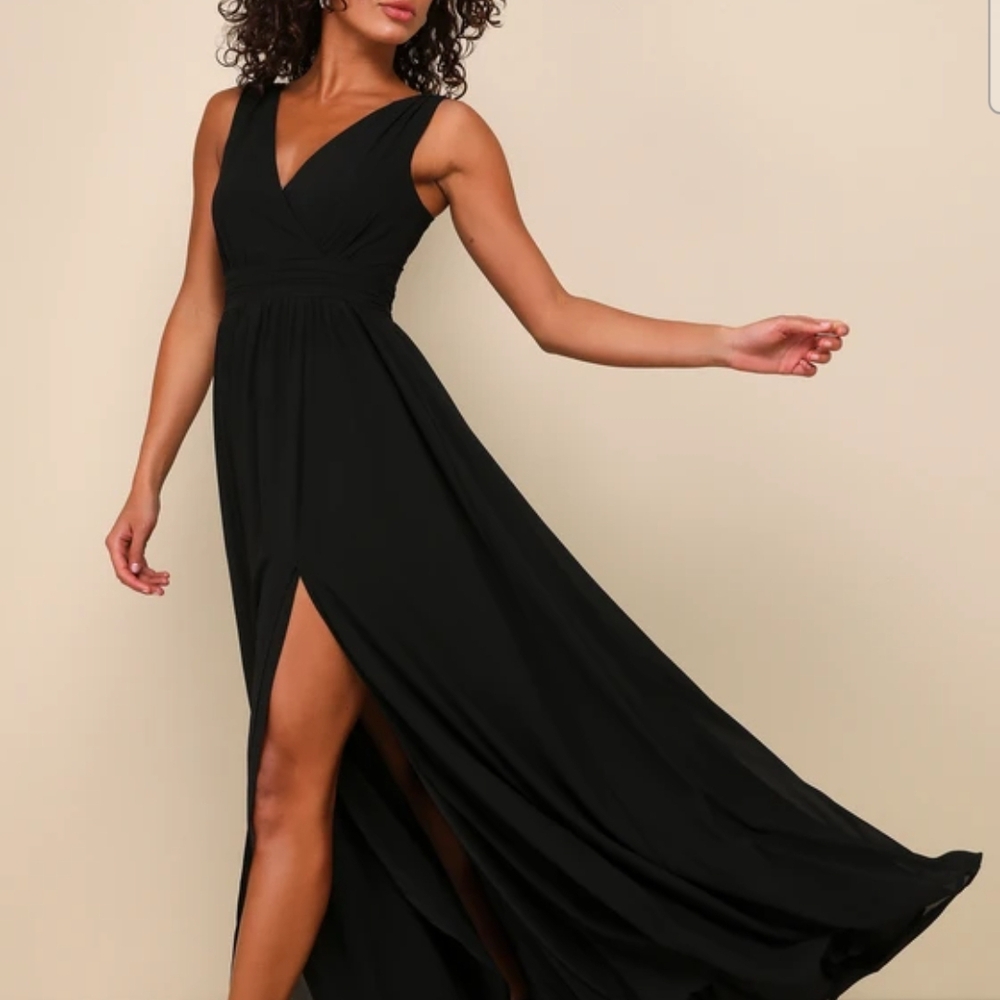 Lulus Black Maxi Dress with Slit
